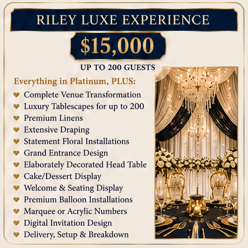 Riley Luxe Experience Package
